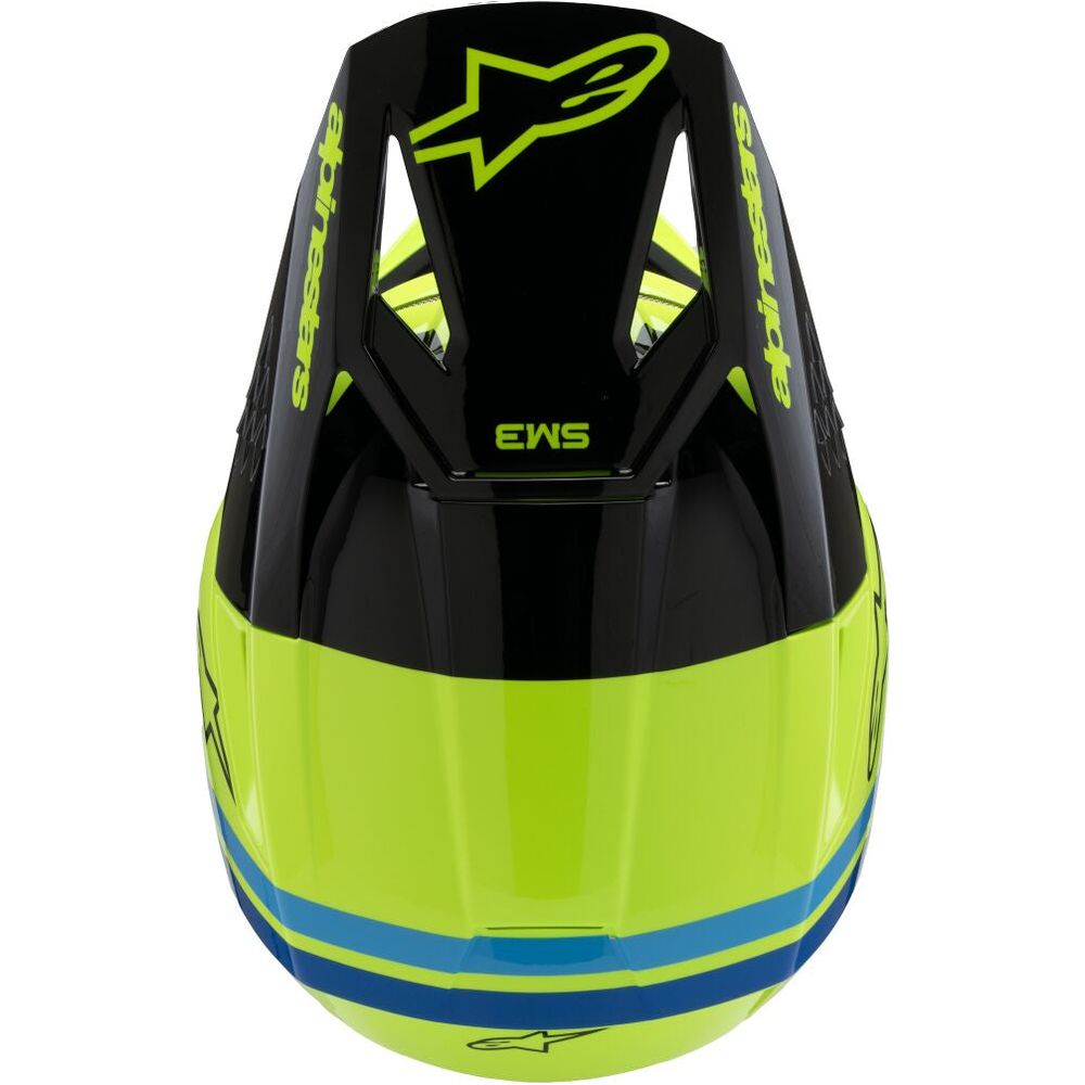 Alpinestars S-M3 Radium Youth MX Helmet Yellow / Black / Blue FREE 1 YEAR Returns, FREE UK Delivery | ThrottleChimp