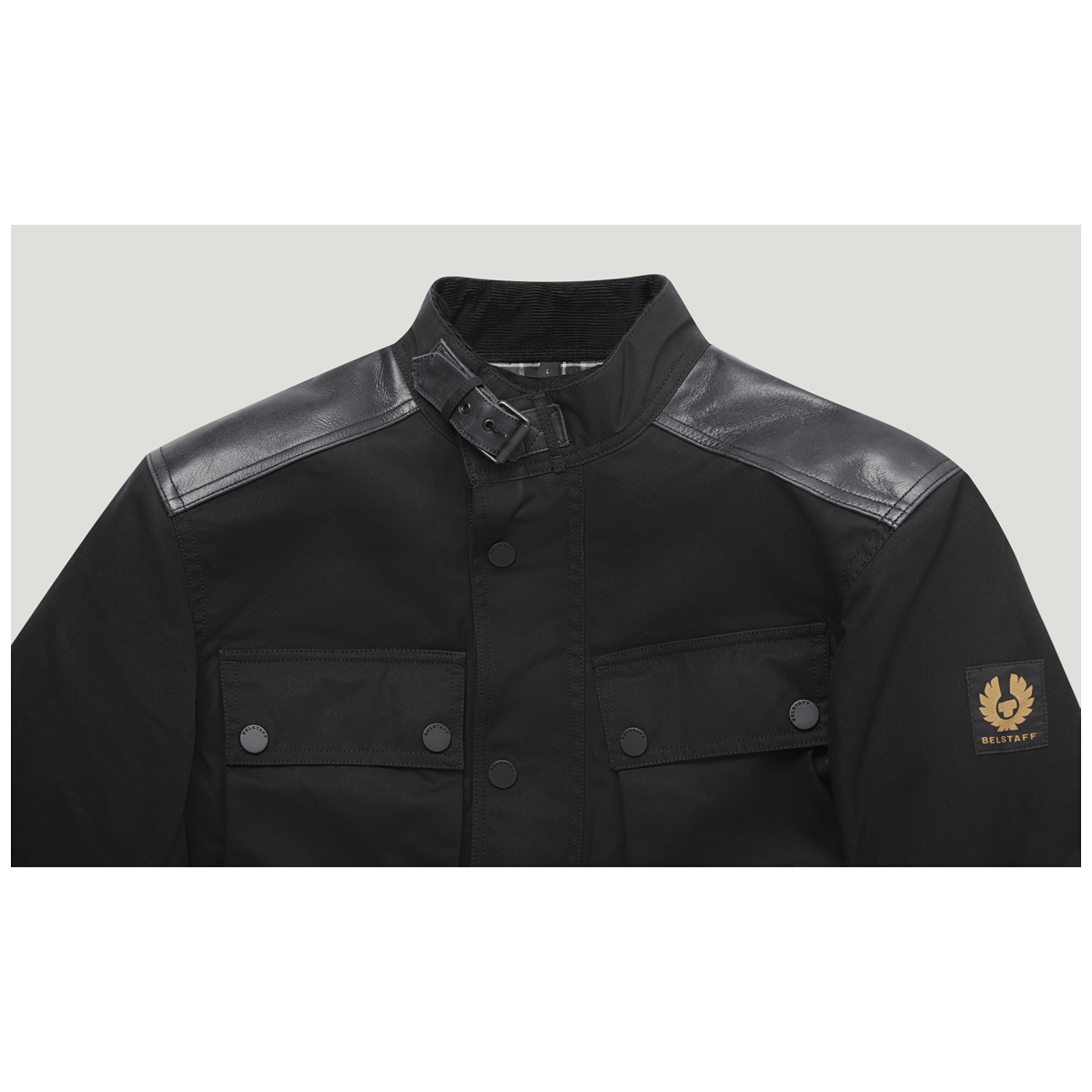 Belstaff Trackmaster Ultracore 8oz Dry Waxed Cotton Jacket Black FREE 1 YEAR Returns, FREE UK Delivery | ThrottleChimp