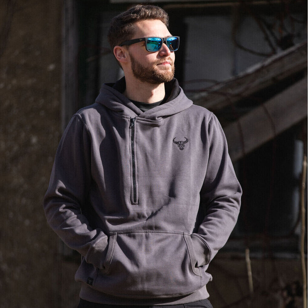 MotoBull Helmet Hoodie Grey FREE 1 YEAR Returns, FREE UK Delivery | ThrottleChimp