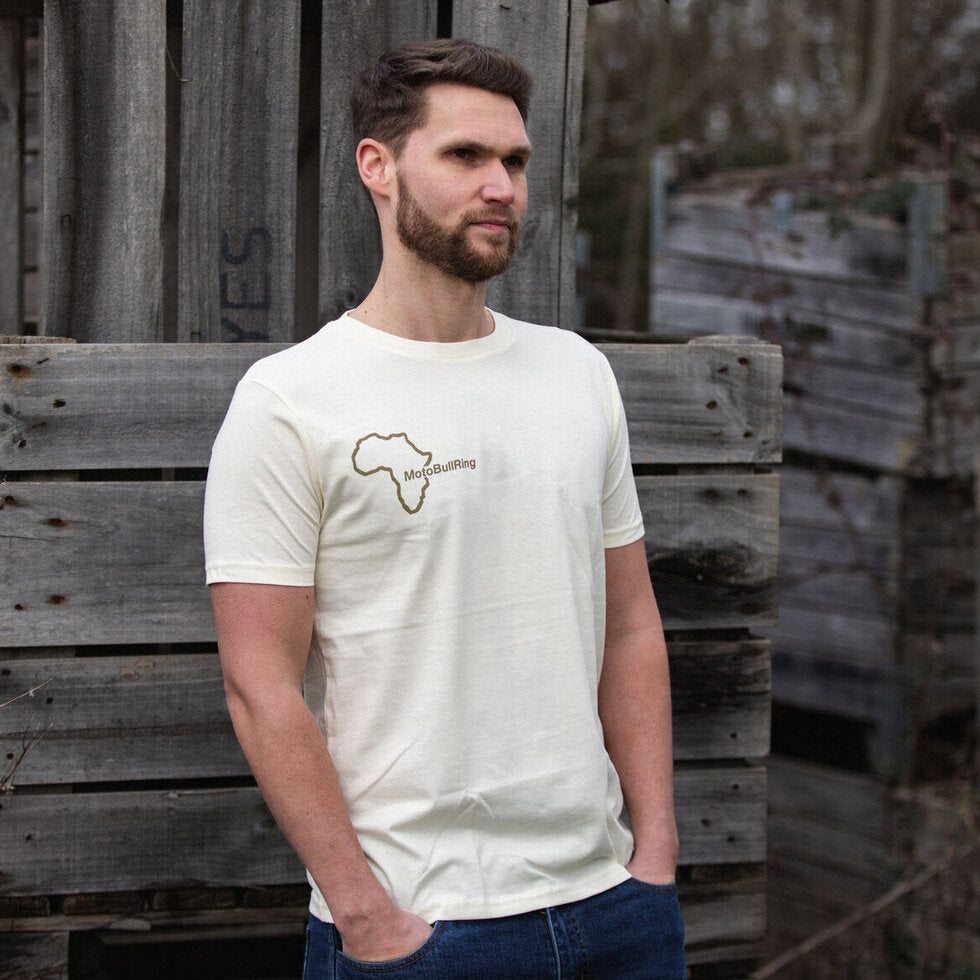MotoBull Ring T-Shirt Ecru Cream FREE 1 YEAR Returns, FREE UK Delivery | ThrottleChimp
