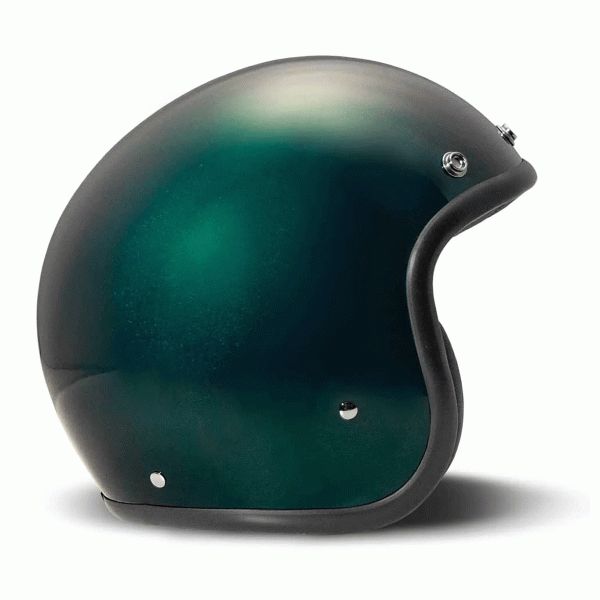 DMD Retro Jet Open Face Helmet Deep Green FREE UK Delivery, FREE 365 Day Returns | Moto Central