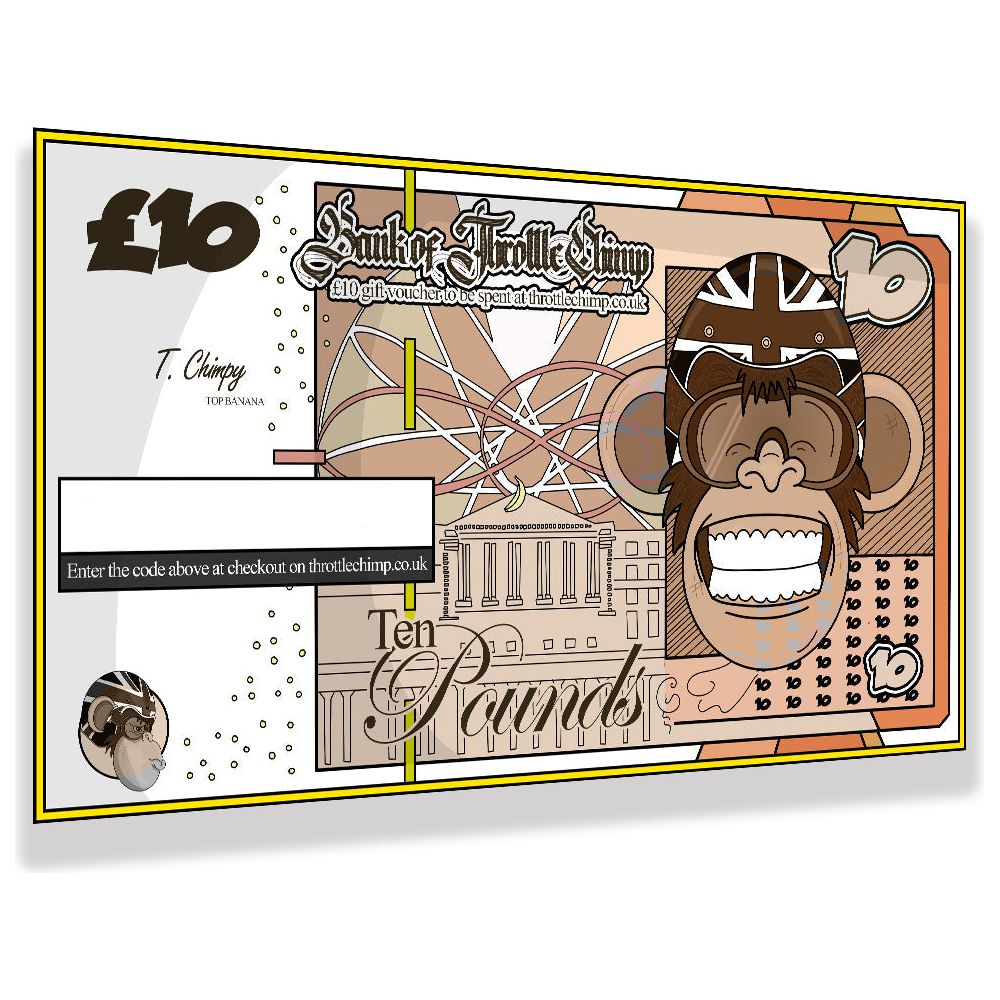 ThrottleChimp Gift Voucher £10 FREE 1 YEAR Returns, FREE UK Delivery | ThrottleChimp