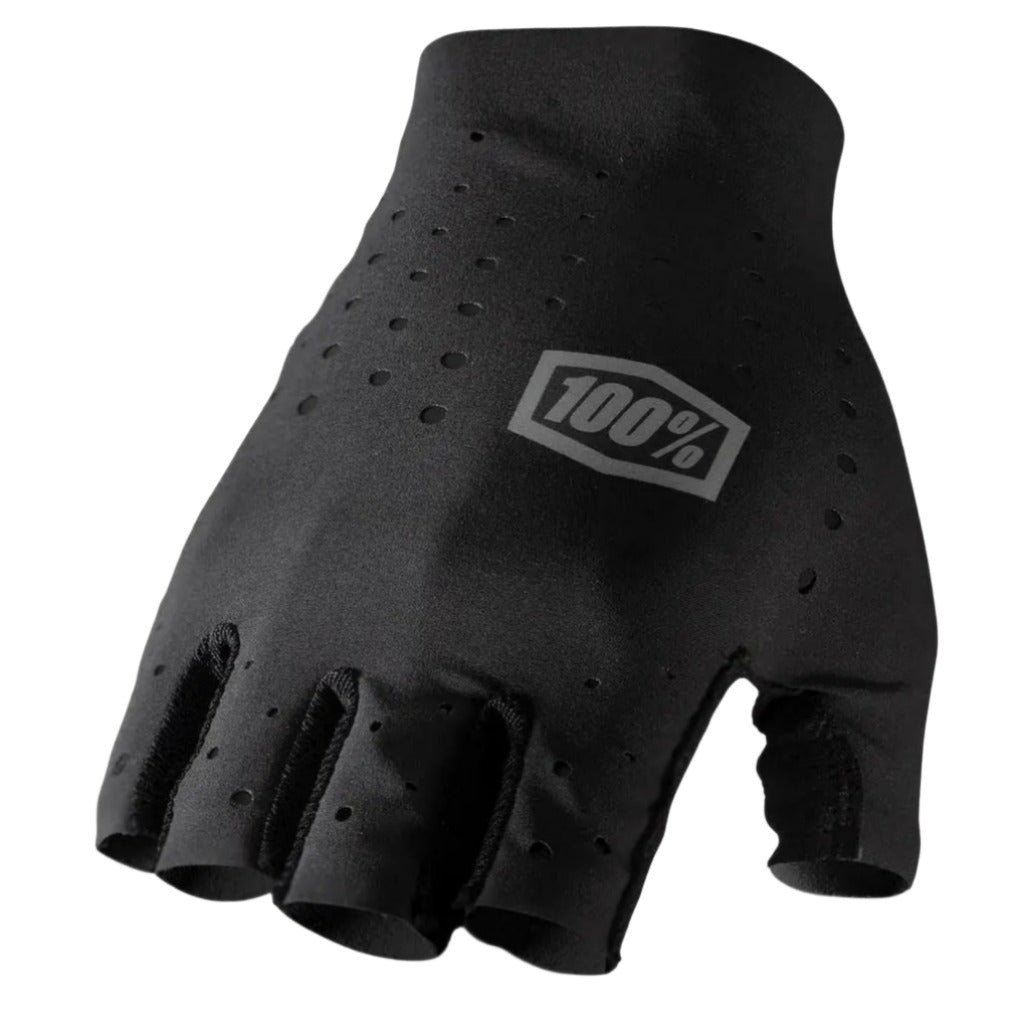 100% Sling Short Finger Cycle Gloves Black - FREE 1 YEAR Returns, FREE UK Shipping | ThrottleChimp