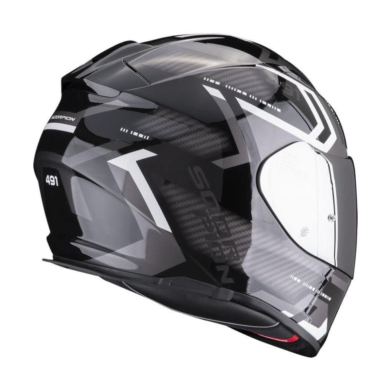 Scorpion EXO 491 Spin Full Face Helmet Black / White FREE 1 YEAR Returns, FREE UK Delivery | ThrottleChimp