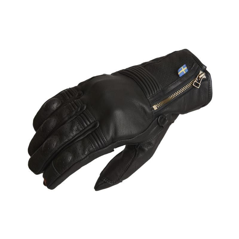 Halvarssons Hofors Short Leather Gloves Black FREE 1 YEAR Returns, FREE UK Delivery | ThrottleChimp