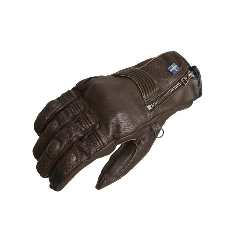 Halvarssons Hofors Short Leather Gloves Brown FREE 1 YEAR Returns, FREE UK Delivery | ThrottleChimp