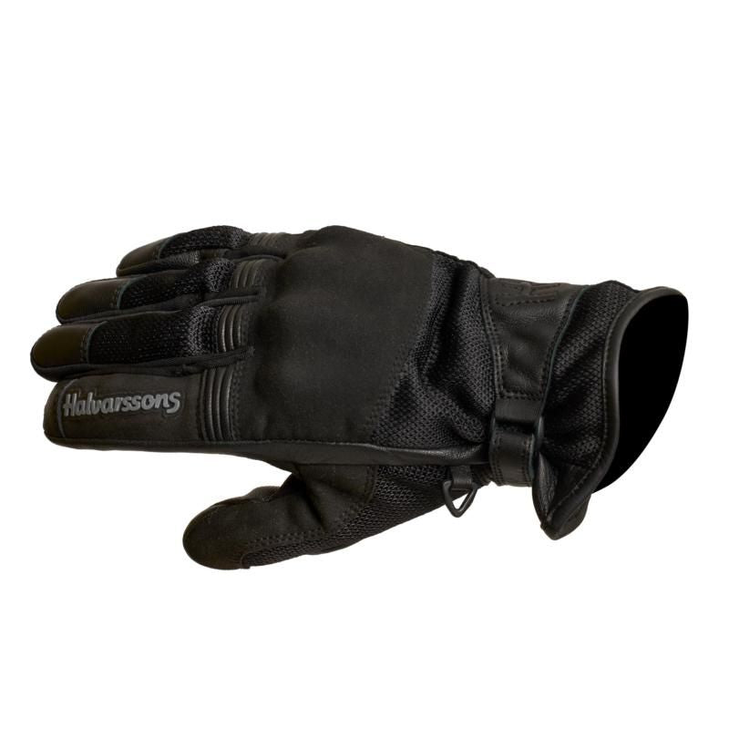 Halvarssons GLA Short Leather / Textile Gloves Black FREE 1 YEAR Returns, FREE UK Delivery | ThrottleChimp