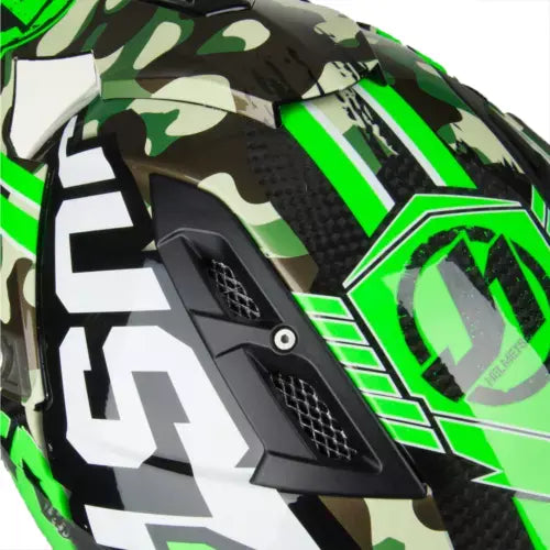 Just1 J12 Carbon MX Helmet Kombat Green FREE 1 YEAR Returns, FREE UK Delivery | ThrottleChimp