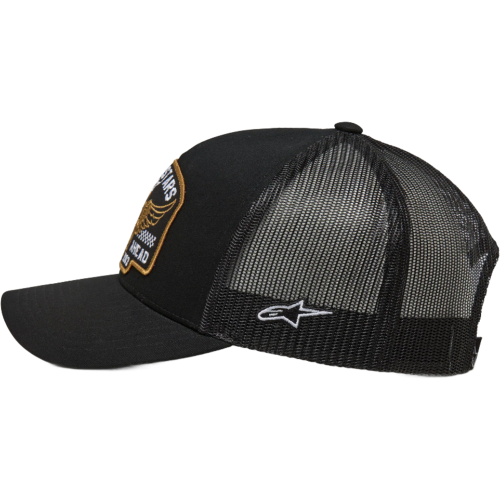 Alpinestars Heritage Patch Trucker Cap Black / Black FREE 1 YEAR Returns, FREE UK Delivery | ThrottleChimp