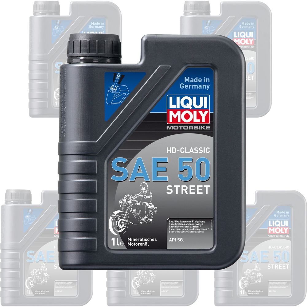 Liqui Moly 4 Stroke Mineral HD Classic Sae 50 Street Oil - Box of 6 FREE 1 YEAR Returns, FREE UK Delivery | ThrottleChimp