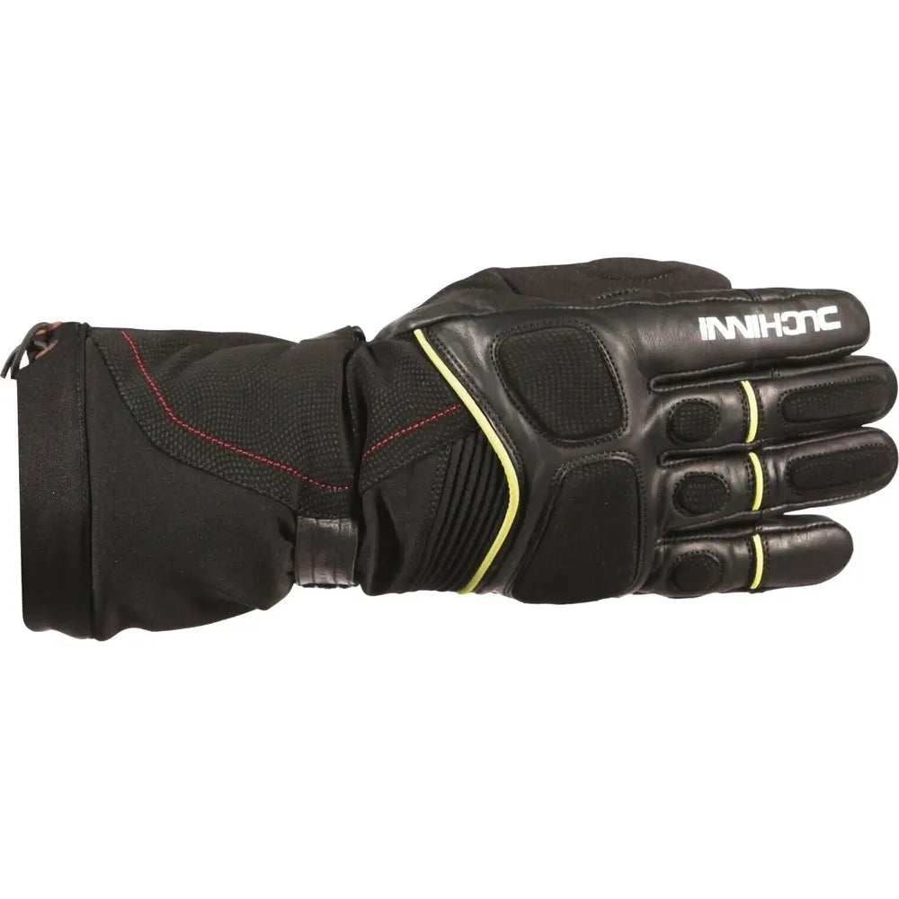 Duchinni Fairmont Leather / Textile Gloves Black / Neon FREE 1 YEAR Returns, FREE UK Delivery | ThrottleChimp