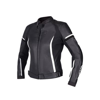 Richa Laura Ladies Leather Jacket Black / White FREE 1 YEAR Returns, FREE UK Delivery | ThrottleChimp