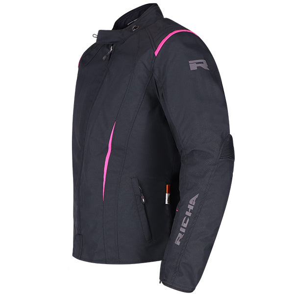 Richa Chloe 2 Ladies Touring Textile Jacket Black / Pink FREE 1 YEAR Returns, FREE UK Delivery | ThrottleChimp