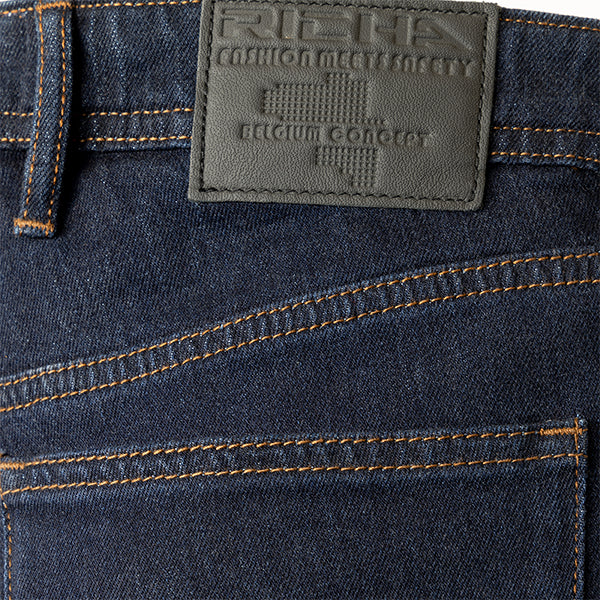 Richa Carter Riding Denim Jeans Dark Blue FREE 1 YEAR Returns, FREE UK Delivery | ThrottleChimp
