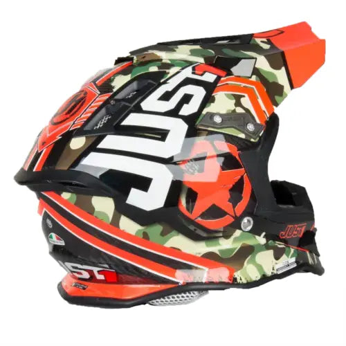 Just1 J12 Carbon MX Helmet Kombat Red FREE 1 YEAR Returns, FREE UK Delivery | ThrottleChimp