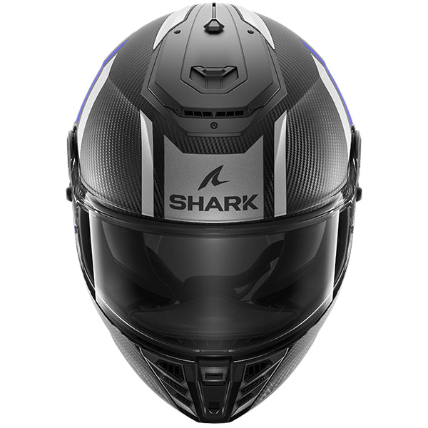 Shark Spartan RS Carbon Full Face Helmet Shawn Carbon / Blue / Silver FREE 1 YEAR Returns, FREE UK Delivery | ThrottleChimp