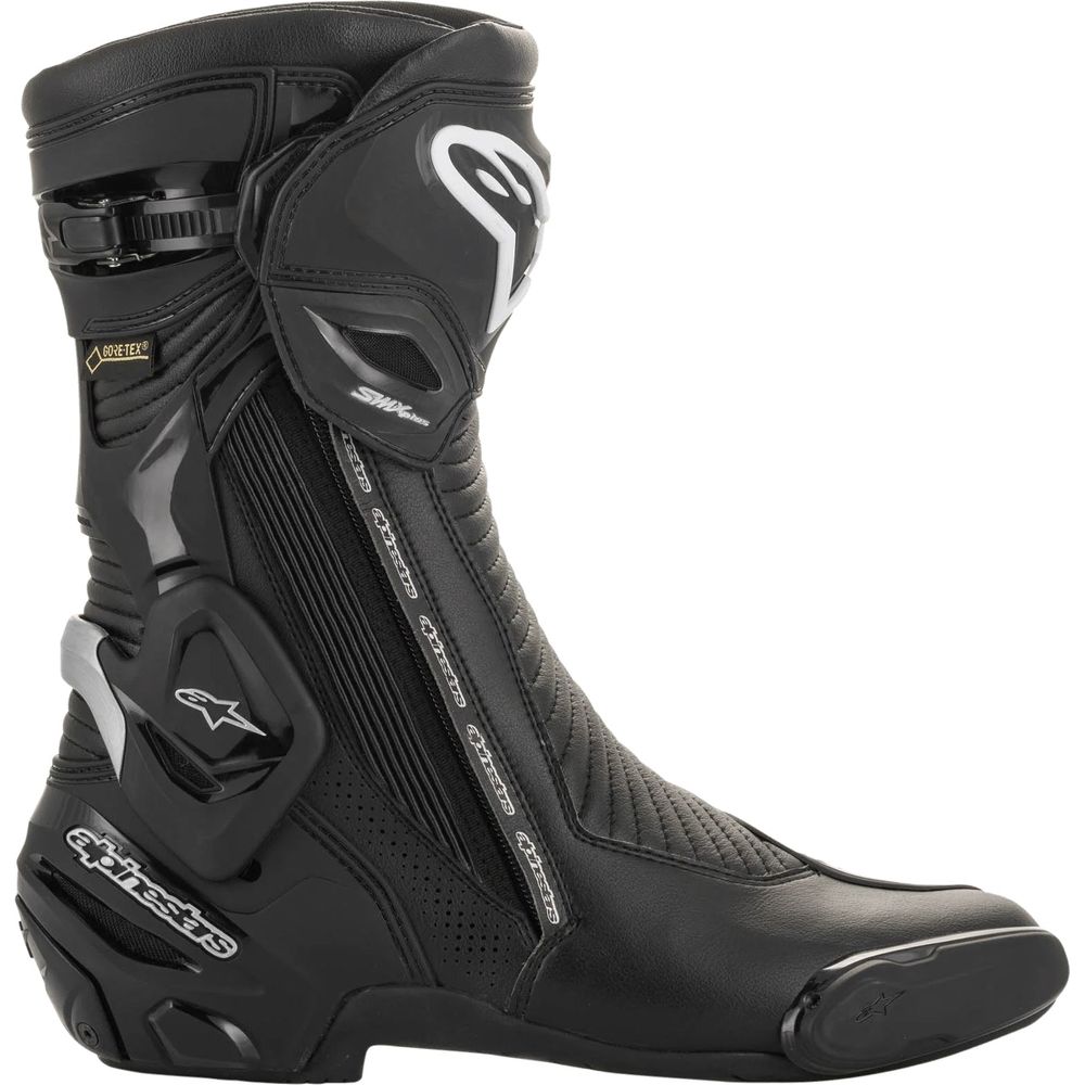 Alpinestars SMX Plus V2 Gore-Tex Boots Black / Silver FREE 1 YEAR Returns, FREE UK Delivery | ThrottleChimp