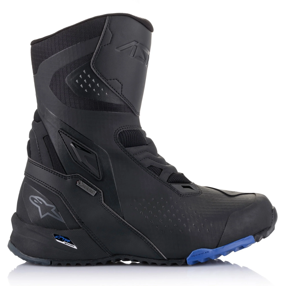 Alpinestars RT-8 Gore-Tex Boots Black / Blue FREE 1 YEAR Returns, FREE UK Delivery | ThrottleChimp