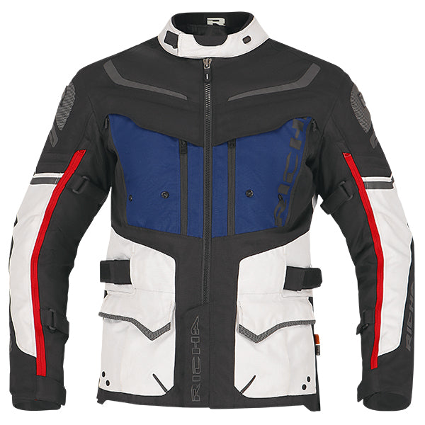 Richa Infinity 2 Adventure Textile Jacket Grey / Blue / Red FREE 1 YEAR Returns, FREE UK Delivery | ThrottleChimp