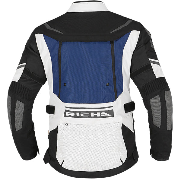 Richa Infinity 2 Adventure Textile Jacket Grey / Blue / Red FREE 1 YEAR Returns, FREE UK Delivery | ThrottleChimp