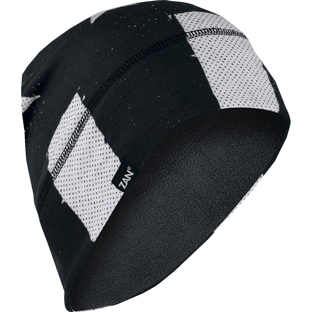 ZAN SportFlex Fleece Beanie Black / White Flag FREE 1 YEAR Returns, FREE UK Delivery | ThrottleChimp