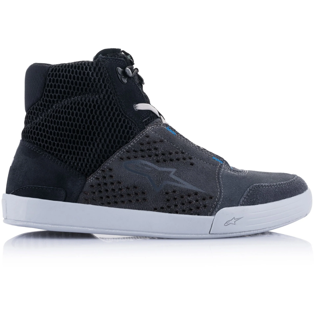 Alpinestars Chrome Air Shoes Black / Cool Grey / Blue FREE 1 YEAR Returns, FREE UK Delivery | ThrottleChimp