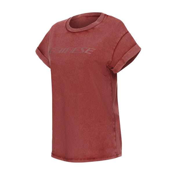 Dainese Sfumata Ladies T-Shirt Red Pear FREE 1 YEAR Returns, FREE UK Delivery | ThrottleChimp