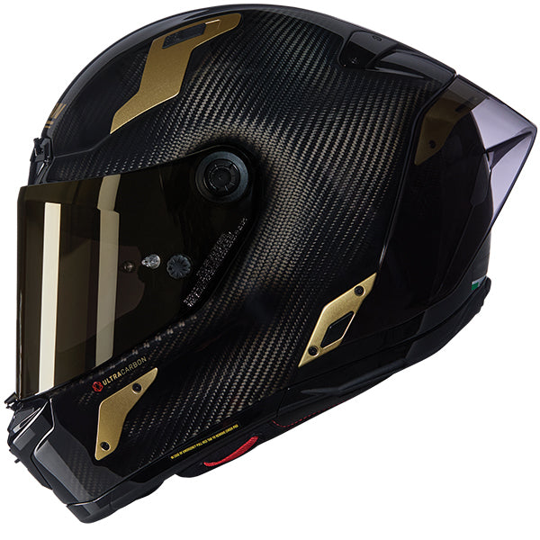Nolan X-804 RS Aureo Full Face Helmet Black Carbon / Gold FREE 1 YEAR Returns, FREE UK Delivery | ThrottleChimp
