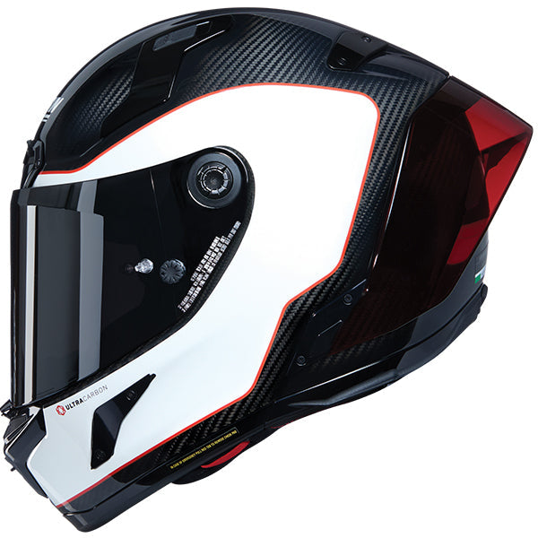 Nolan X-804 RS Asso Di Picche Full Face Helmet Carbon / White / Red FREE 1 YEAR Returns, FREE UK Delivery | ThrottleChimp