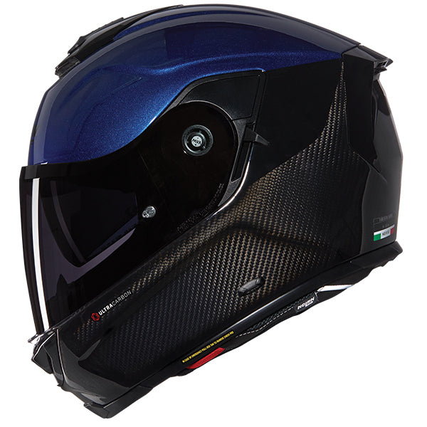 Nolan X-903 Ultra Carbon Verniciatura Speciale Full Face Helmet Carbon / Blue FREE 1 YEAR Returns, FREE UK Delivery | ThrottleChimp