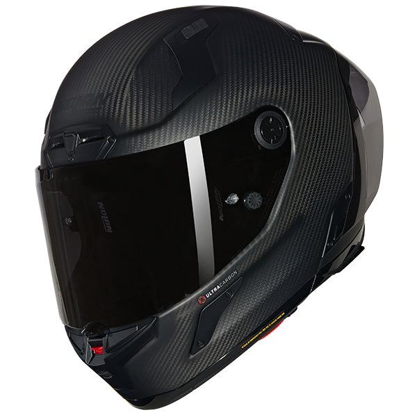 Nolan X-804 RS Puro Full Face Helmet Matt Carbon / Silver FREE 1 YEAR Returns, FREE UK Delivery | ThrottleChimp