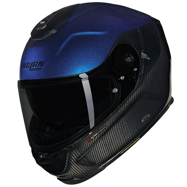 Nolan X-903 Ultra Carbon Verniciatura Speciale Full Face Helmet Carbon / Blue FREE 1 YEAR Returns, FREE UK Delivery | ThrottleChimp