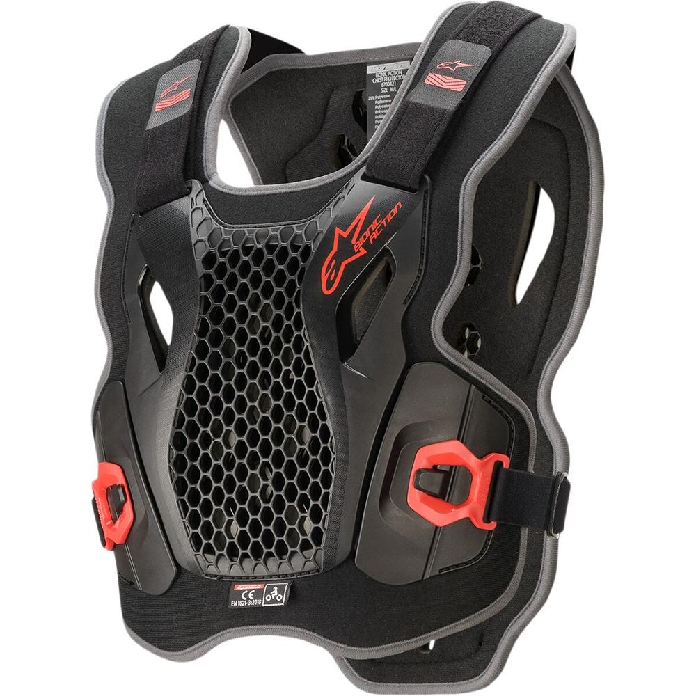 Alpinestars Bionic Action Chest Guard Black / Red FREE 1 YEAR Returns, FREE UK Delivery | ThrottleChimp