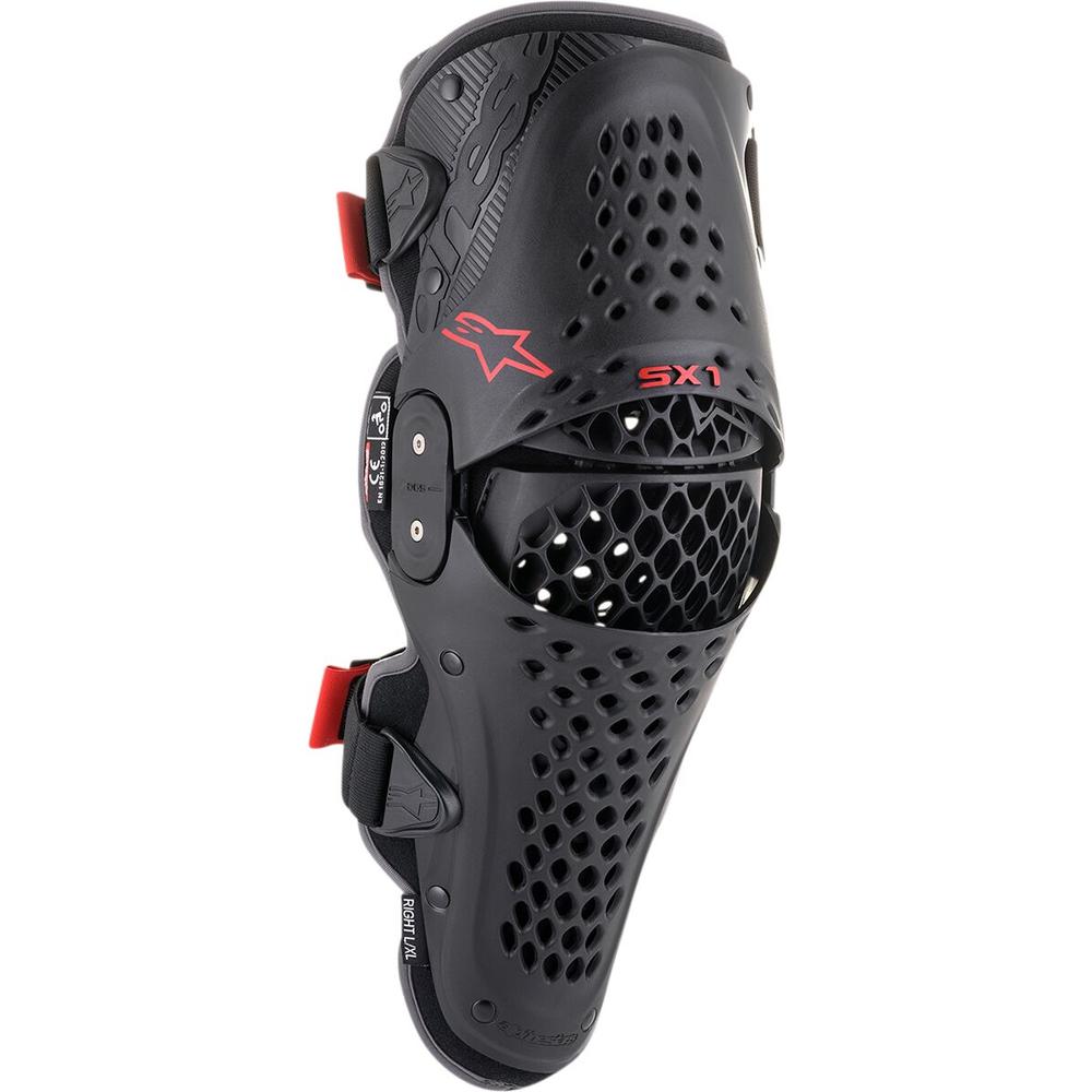 Alpinestars SX-1 V2 Knee Protectors Black / Red FREE 1 YEAR Returns, FREE UK Delivery | ThrottleChimp