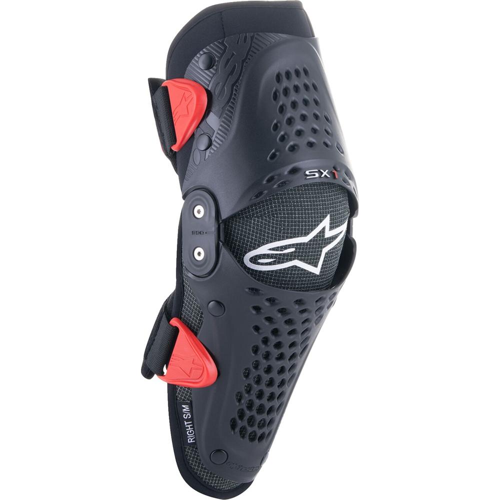 Alpinestars SX-1 Youth Knee Protectors Black / Red FREE 1 YEAR Returns, FREE UK Delivery | ThrottleChimp