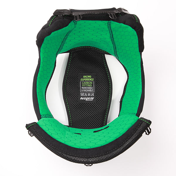 Nolan X-804 RS Ultra Carbon Helmet Interior Green FREE 1 YEAR Returns, FREE UK Delivery | ThrottleChimp