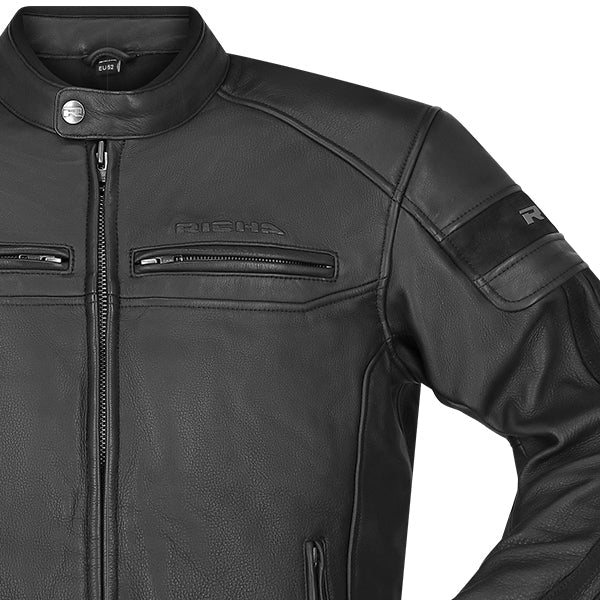 Richa Retro Racing Black Edition Leather Jacket Black