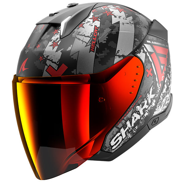 Shark Skwal i3 Jet Open Face Helmet Hellcat Black / Anthracite / Red FREE 1 YEAR Returns, FREE UK Delivery | ThrottleChimp