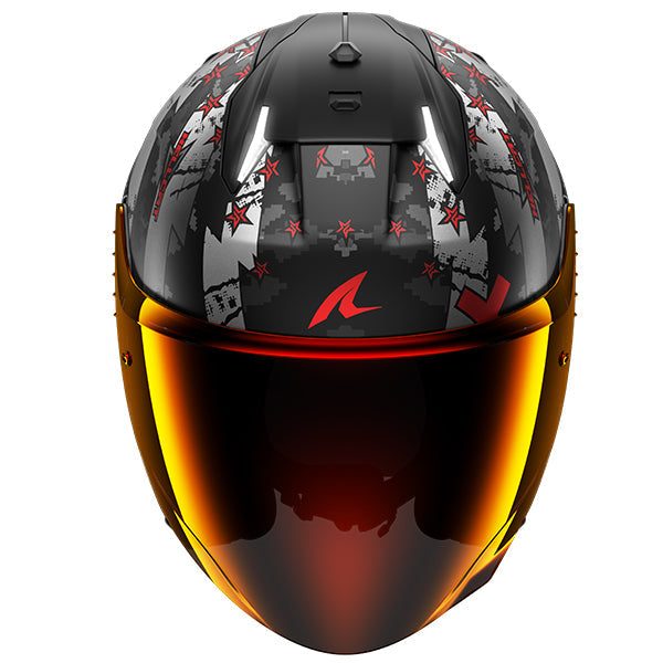 Shark Skwal i3 Jet Open Face Helmet Hellcat Black / Anthracite / Red FREE 1 YEAR Returns, FREE UK Delivery | ThrottleChimp
