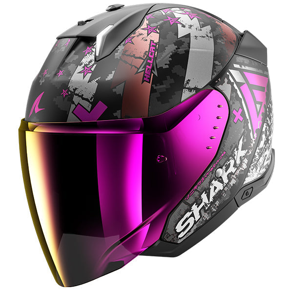 Shark Skwal i3 Jet Open Face Helmet Hellcat Black / Anthracite / Violet FREE 1 YEAR Returns, FREE UK Delivery | ThrottleChimp