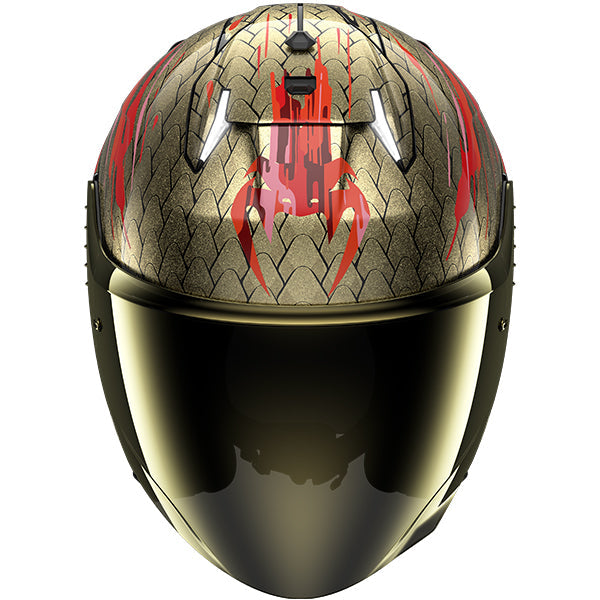 Shark Skwal i3 Jet Open Face Helmet Venum Black / Red / Gold FREE 1 YEAR Returns, FREE UK Delivery | ThrottleChimp