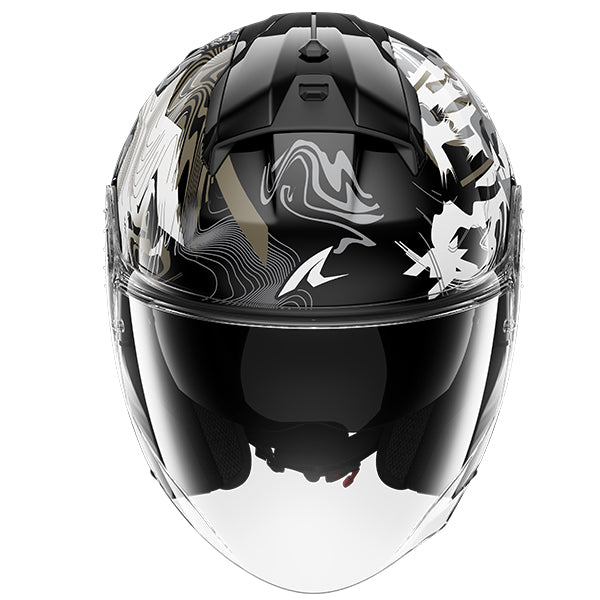 Shark Skwal Jet Open Face Helmet Pranz Black / White / Gold FREE 1 YEAR Returns, FREE UK Delivery | ThrottleChimp