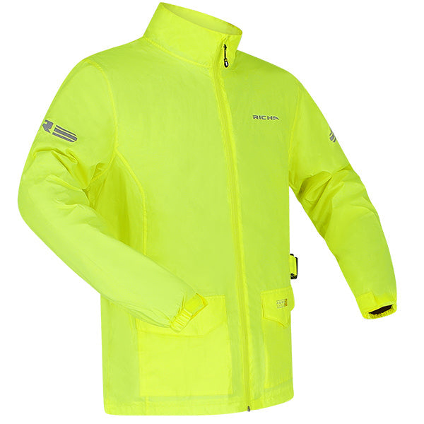 Richa Monsoon Rain Over Jacket Black / Fluo Yellow FREE 1 YEAR Returns, FREE UK Delivery | ThrottleChimp