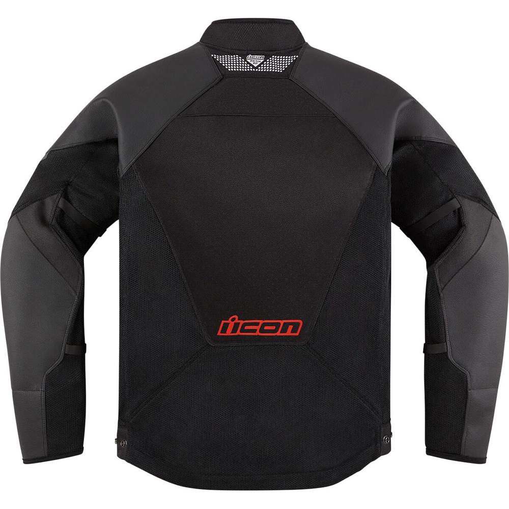 Icon Mesh AF CE Leather Jacket Black / Red FREE 1 YEAR Returns, FREE UK Delivery | ThrottleChimp