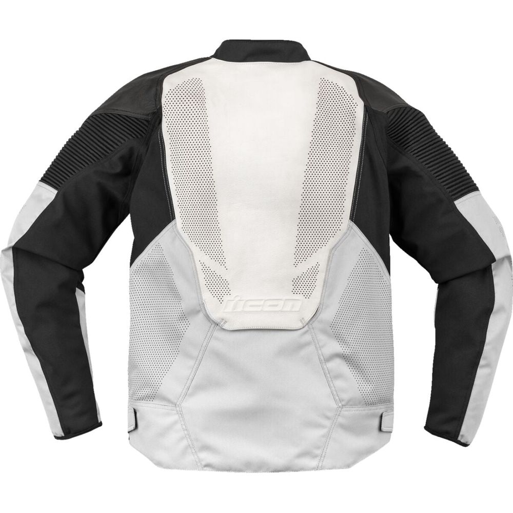 Icon Overlord 3 Leather Jacket Black / White FREE 1 YEAR Returns, FREE UK Delivery | ThrottleChimp