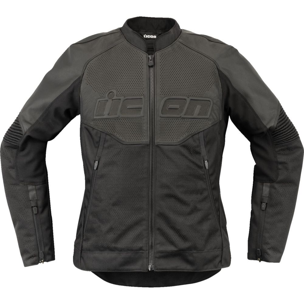 Icon Overlord 3 Ladies Leather Jacket Black FREE 1 YEAR Returns, FREE UK Delivery | ThrottleChimp