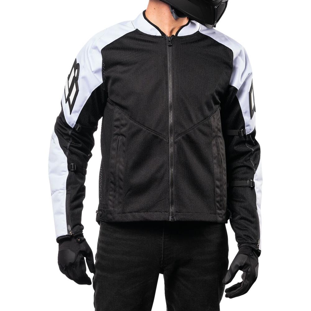 Icon Mesh AF CE Textile Jacket Black / White FREE 1 YEAR Returns, FREE UK Delivery | ThrottleChimp