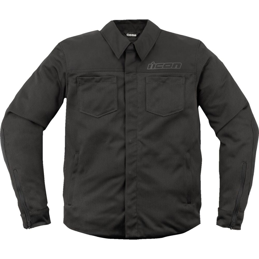 Icon Upstate Mesh CE Textile Jacket Black FREE 1 YEAR Returns, FREE UK Delivery | ThrottleChimp