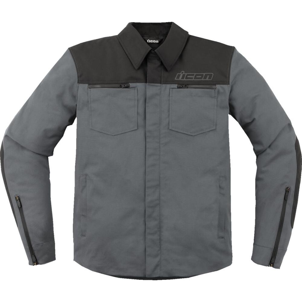 Icon Upstate Canvas CE Textile Jacket Grey FREE 1 YEAR Returns, FREE UK Delivery | ThrottleChimp