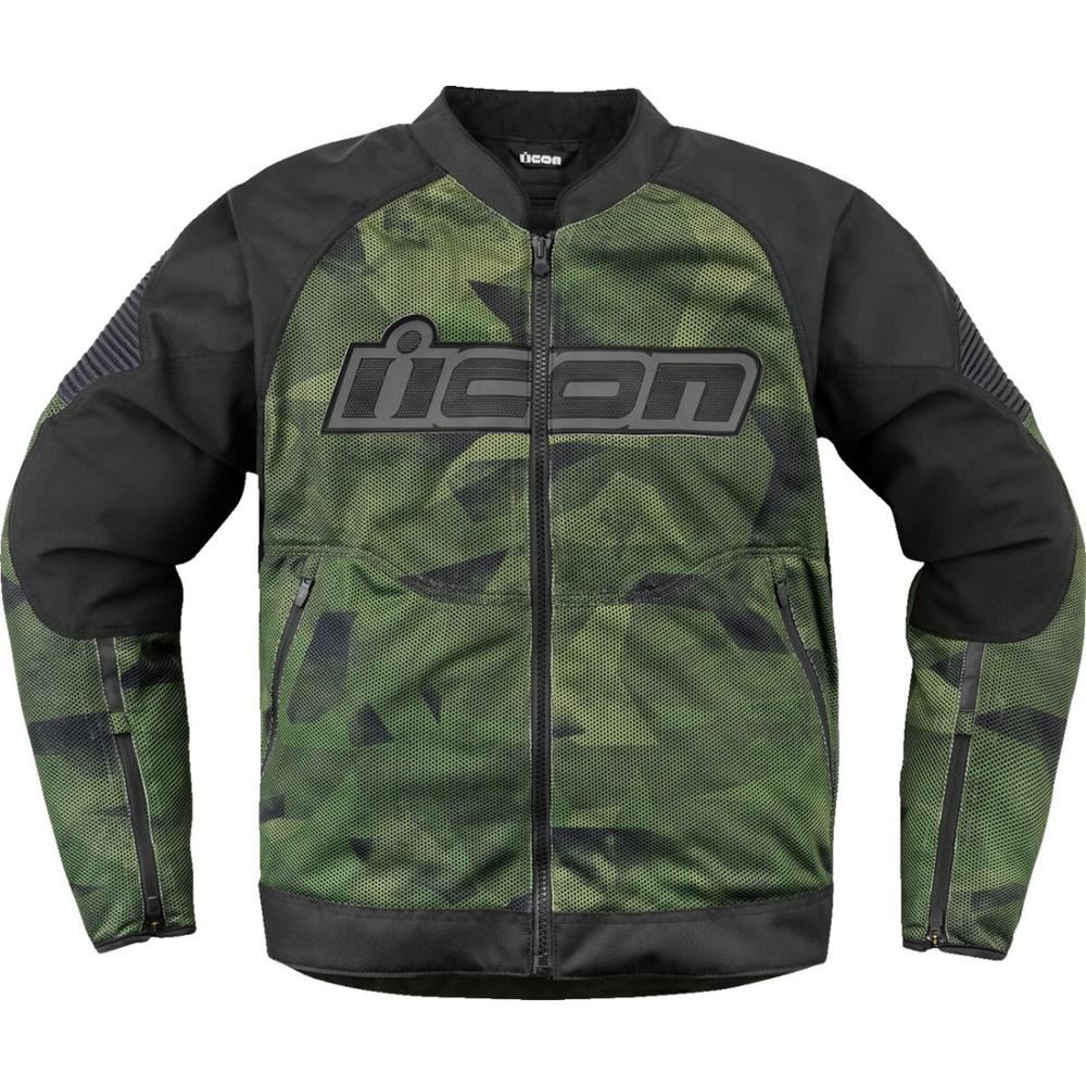 Icon Overlord 3 Mesh Textile Jacket Black / Camo Green FREE 1 YEAR Returns, FREE UK Delivery | ThrottleChimp